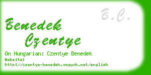 benedek czentye business card